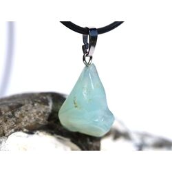 Andenopal hellblau (Chrysopal) Trommelstein Anhnger Silberse Schmuckdose - Raritt - AA-Sonderqualitt - ca. 3,1 cm x 1,5 cm x 1,2 cm