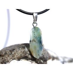 Andenopal hellblau (Chrysopal) Trommelstein Anhnger Silberse Schmuckdose - Raritt - AA-Sonderqualitt - ca. 3,2 cm x 1,1 cm x 0,7 cm
