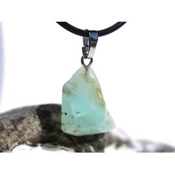 Andenopal hellblau (Chrysopal) Trommelstein Anhnger Silberse Schmuckdose - Raritt - AA-Sonderqualitt - ca. 3 cm x 1,7 cm x 0,8 cm