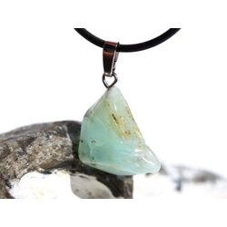 Andenopal hellblau (Chrysopal) Trommelstein Anhnger Silberse Schmuckdose - Raritt - AA-Sonderqualitt - ca. 3 cm x 1,7 cm x 0,8 cm