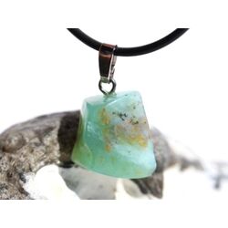 Andenopal grnblau (Chrysopal) Trommelstein Anhnger Silberse Schmuckdose - Raritt - AA-Sonderqualitt - ca. 2,8 cm x 1,7 cm x 1 cm