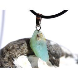 Andenopal hellblau (Chrysopal) Trommelstein Anhnger Silberse Schmuckdose - Raritt - AA-Sonderqualitt - ca. 3 cm x 1 cm x 0,7 cm