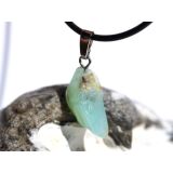 Andenopal hellblau (Chrysopal) Trommelstein Anhänger Silberöse Schmuckdose - Rarität - AA-Sonderqualität - ca. 3 cm x 1 cm x 0,7 cm