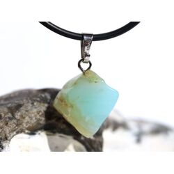 Andenopal hellblau (Chrysopal) Trommelstein Anhnger Silberse Schmuckdose - Raritt - Sonderqualitt - ca. 2,8 cm x 1,7 cm x 0,9 cm