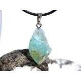 Andenopal hellblau (Chrysopal) Trommelstein Anhänger Silberöse Schmuckdose - Rarität - AA-Sonderqualität - ca. 3,5 cm x 1,6 cm x 1,1 cm