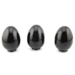 Obsidian - Edelstein-Eier - ca. 4,9 - 5,1 cm