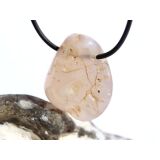 Chalcedon rosa (Rosenchalcedon) Trommelstein gebohrt - Sonderqualität - Rarität - ca. 3,3 cm x 2,6 cm x 1,9 cm