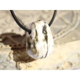 Ozeanachat Trommelstein gebohrt (Ozeanchalcedon / Ozeanjaspis) - schöne Qualität - ca. 2,6 cm x 1,9 cm x 1,5 cm