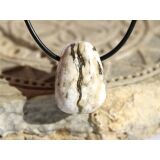 Ozeanachat Trommelstein gebohrt (Ozeanchalcedon / Ozeanjaspis) - schöne Qualität - ca. 2,6 cm x 1,9 cm x 1,5 cm