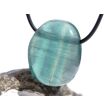 Fluorit blau bis bunt "Regenbogenfluorit" Trommelstein / Scheibenstein gebohrt - Sonderqualität - ca. 3,2 cm x 2,5 cm x 1,5 cm