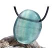 Fluorit blau bis bunt "Regenbogenfluorit" Trommelstein / Scheibenstein gebohrt - Sonderqualität - ca. 3,2 cm x 2,5 cm x 1,5 cm