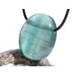 Fluorit blau bis bunt "Regenbogenfluorit" Trommelstein / Scheibenstein gebohrt - Sonderqualität - ca. 3,2 cm x 2,5 cm x 1,5 cm