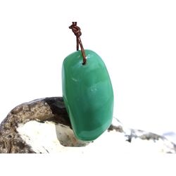 Chromchalcedon (Chrom-Chalcedon) XL Trommelstein gebohrt - Sonderqualit�t - ca. 3,8 cm x 2,2 cm x 0,9 cm