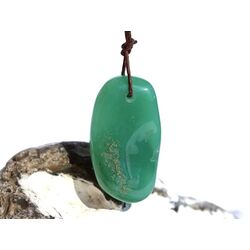 Chromchalcedon (Chrom-Chalcedon) XL Trommelstein gebohrt - Sonderqualit�t - ca. 3,8 cm x 2,2 cm x 0,9 cm