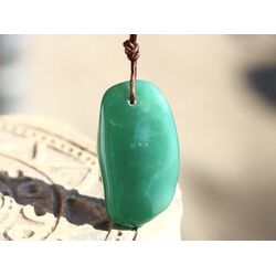 Chromchalcedon (Chrom-Chalcedon) XL Trommelstein gebohrt - Sonderqualit�t - ca. 3,8 cm x 2,2 cm x 0,9 cm