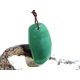 Chromchalcedon (Chrom-Chalcedon) XL Trommelstein gebohrt...