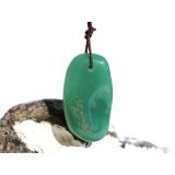 Chromchalcedon (Chrom-Chalcedon) XL Trommelstein gebohrt - Sonderqualität - ca. 3,8 cm x 2,2 cm x 0,9 cm