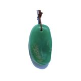 Chromchalcedon (Chrom-Chalcedon) XL Trommelstein gebohrt - Sonderqualität - ca. 3,8 cm x 2,2 cm x 0,9 cm