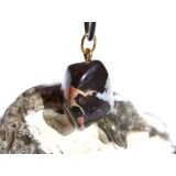 Brekzienjaspis (Trümmerjaspis) Trommelstein Anhänger Öse - Sonderqualität - Rarität - ca. 3 cm x 1,7 cm x 1,1 cm