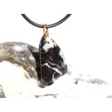 Brekzienjaspis (Trümmerjaspis) Trommelstein Anhänger Öse - Sonderqualität - Rarität - ca. 3,2 cm x 1,6 cm x 1,2 cm