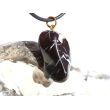 Brekzienjaspis (Trümmerjaspis) Trommelstein Anhänger Öse - Sonderqualität - Rarität - ca. 3,2 cm x 1,6 cm x 1,2 cm