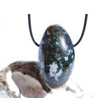 Gabbro XXL Trommelstein gebohrt - Sonderqualität - ca. 4,5 cm x 2,5 cm x 2,4 cm