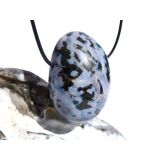 Gabbro XXL Trommelstein gebohrt - Sonderqualität - ca. 4,3 cm x 3,1 cm x 2,4 cm