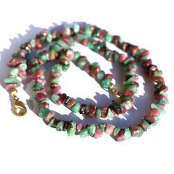 Smaragd-Rubin Splitterkette / Splitterhalskette - Sonderqualit�t - ca. 45 - 47 cm