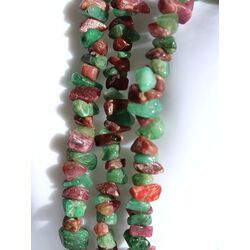 Smaragd-Rubin Splitterkette / Splitterhalskette - Sonderqualit�t - ca. 45 - 47 cm