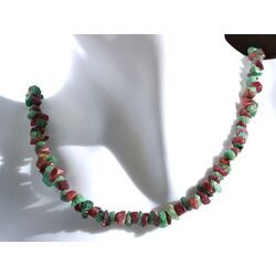 Smaragd-Rubin Splitterkette / Splitterhalskette - Sonderqualit�t - ca. 80 cm