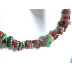 Smaragd-Rubin Splitterkette / Splitterhalskette - Sonderqualit�t - ca. 80 cm