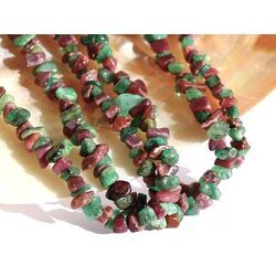 Smaragd-Rubin Splitterkette / Splitterhalskette - Sonderqualit�t - ca. 80 cm