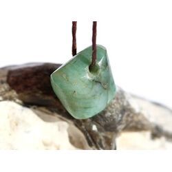 Smaragd Trommelstein gebohrt (Beryll) - Rarit�t - ca. 1,8 cm x 1,7 cm x 1 cm