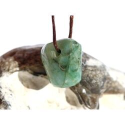 Smaragd Trommelstein gebohrt (Beryll) - Rarit�t - ca. 1,8 cm x 1,7 cm x 1 cm