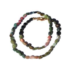 Turmalin bunt (mulitcolor) Halskette / Edelsteinkette Scheiben - Rarität - Sonderqualität - ca. 37 cm