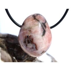 Erdbeerquarz Trommelstein gebohrt - Sonderqualit�t - ca. 3 cm x 2,3 cm x 1,9 cm