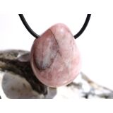 Erdbeerquarz Trommelstein gebohrt - schöne Qualität - ca. 3 cm x 2,4 cm x 1,8 cm (GKS)