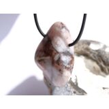 Erdbeerquarz XXL Trommelstein gebohrt - schöne Qualität - ca. 3,9 cm x 2,6 cm x 1,4 cm (GKS)