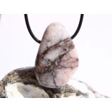 Erdbeerquarz XXL Trommelstein gebohrt - schöne Qualität - ca. 3,9 cm x 2,6 cm x 1,4 cm (GKS)