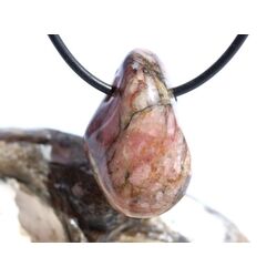 Erdbeerquarz Trommelstein gebohrt - Sonderqualit�t - ca. 2,9 cm x 1,8 cm x 1,5 cm
