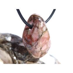 Erdbeerquarz Trommelstein gebohrt - Sonderqualit�t - ca. 2,9 cm x 1,8 cm x 1,5 cm
