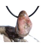 Erdbeerquarz Trommelstein gebohrt - Sonderqualität - ca. 2,9 cm x 1,8 cm x 1,5 cm