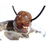 Hessonit (Granat) Trommelstein gebohrt - Rarität - ca. 2,3 cm x 1,8 cm x 1,8 cm