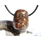 Hessonit (Granat) Trommelstein gebohrt - Rarität - ca. 2,3 cm x 1,8 cm x 1,8 cm