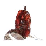 Bernstein XXXL Trommelstein gebohrt - ca. 5,1 cm x 3 cm x...