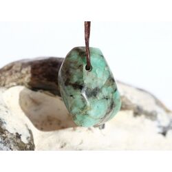 Smaragd Schmuckstein / Trommelstein gebohrt (Beryll) - Rarit�t - ca. 2,4 cm x 1,7 cm x 1,3 cm