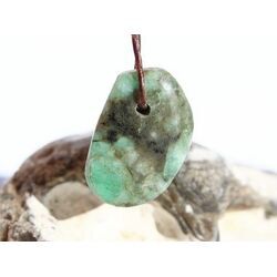 Smaragd Schmuckstein / Trommelstein gebohrt (Beryll) - Rarit�t - ca. 2,4 cm x 1,7 cm x 1,3 cm