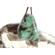 Smaragd Schmuckstein / Trommelstein gebohrt (Beryll) - Rarität - ca. 2,4 cm x 1,7 cm x 1,3 cm