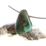 Smaragd Schmuckstein / Trommelstein gebohrt (Beryll) - Rarität - ca. 2,2 cm x 1,6 cm x 0,9 cm