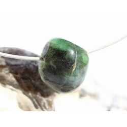 Smaragd Trommelstein gebohrt (Beryll) - Rarit�t - ca. 1,7 cm x 1,5 cm x 1,1 cm